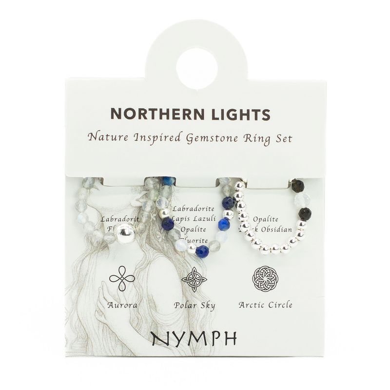 Nymph Spirit Gemstone Ring Set - Northern Lights