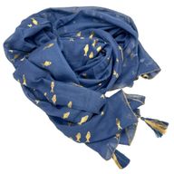 Nomad Sari - Pareo - Sea Blue & Gold Fish Design