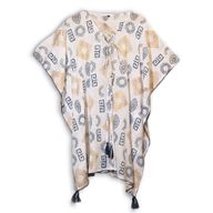 Nomad Sari - Kaftan - Gold & Blue Greek Motiff - Handpainted