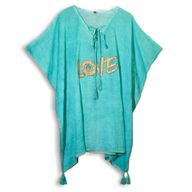Nomad Sari - Kaftan - Turquoise & Gold Love Design