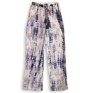(ML) Nomad Sari - Lounge Pants - Gold & Blue Greek Motiff - Handpainted