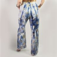 (ML) Nomad Sari - Lounge Pants - Gold & Blue Greek Motiff - Handpainted