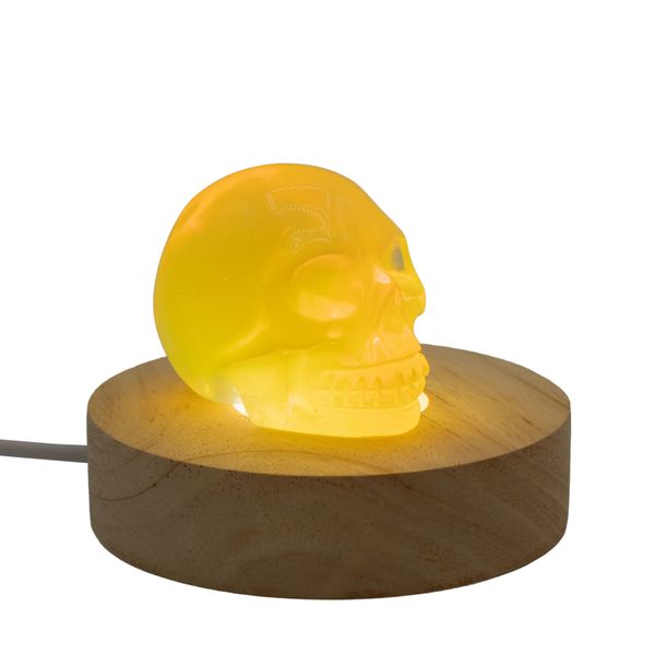 8cm Round Wooden USB LED Stand - Cool/Warm/Daylight