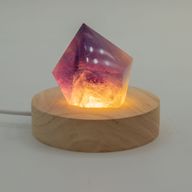 8cm Round Wooden USB LED Stand - Cool/Warm/Daylight