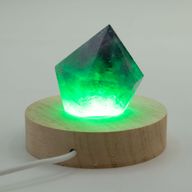 8cm Round Wooden USB LED Stand - Multi Colour