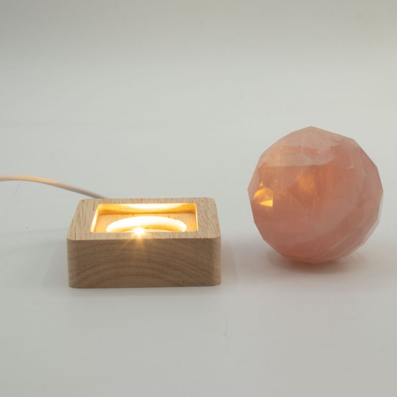 6cm Square Wooden USB LED Stand - Cool/Warm/Daylight
