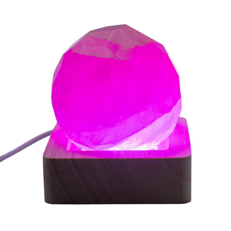 6cm Square Wooden USB LED Stand - Multi Colour