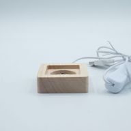 6cm Square Wooden USB LED Stand - Multi Colour
