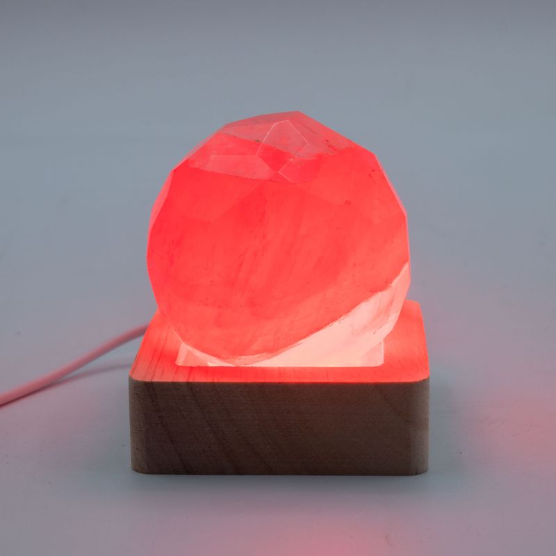 6cm Square Wooden USB LED Stand - Multi Colour