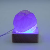 6cm Square Wooden USB LED Stand - Multi Colour
