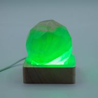 6cm Square Wooden USB LED Stand - Multi Colour