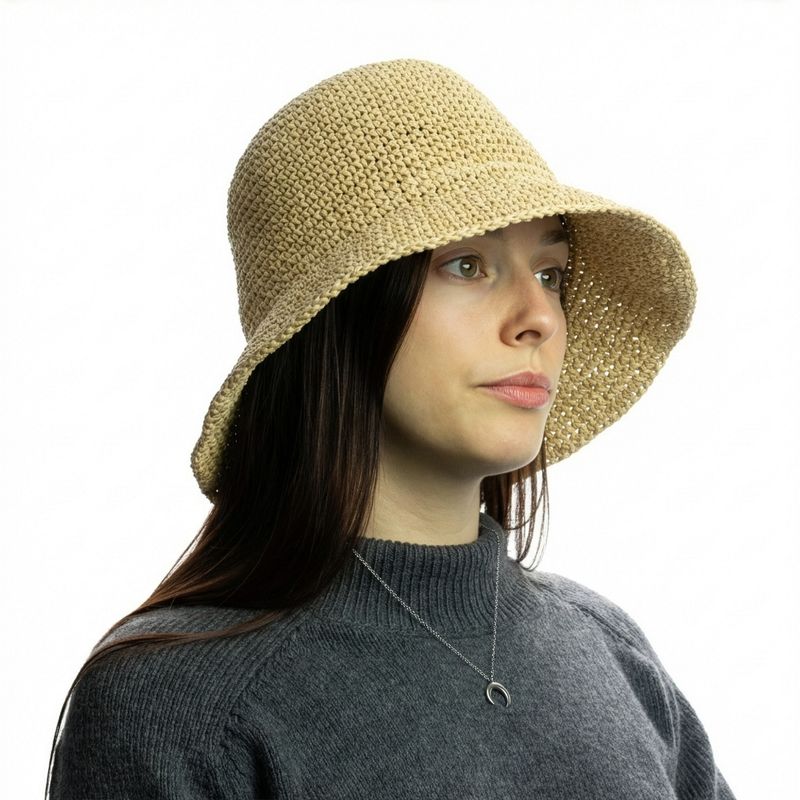Nomad Sari Floppy Straw Sun Hat - Natural Beige