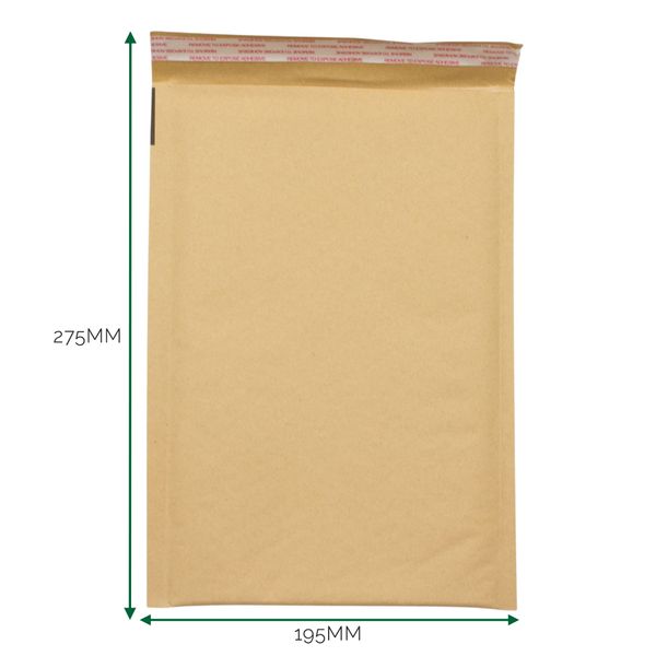 Kraft Padded Bubble Envelope (195x275+40mm)
