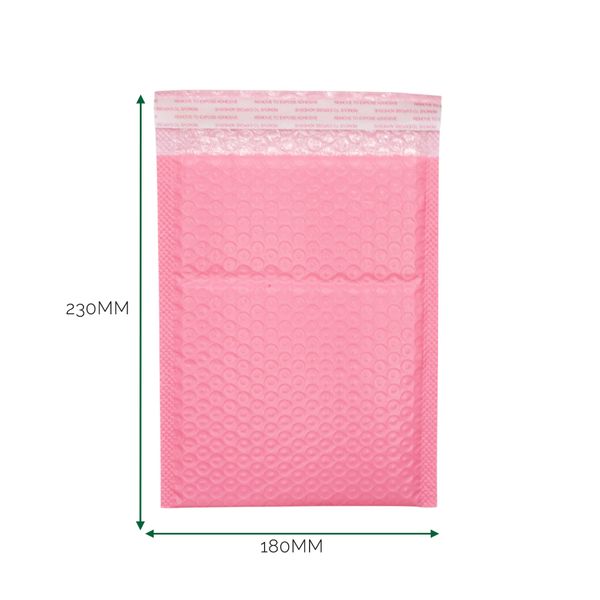Pink Poly Bubble Envelope (180x230+40mm)