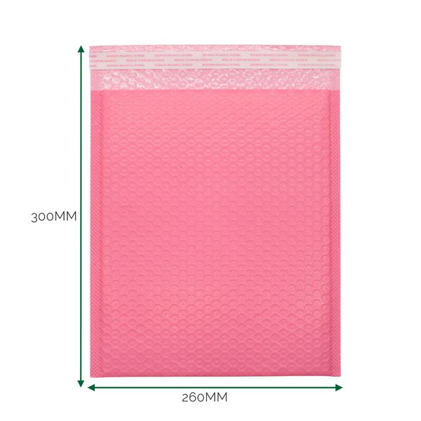 Pink Poly Bubble Envelope (260x300+40mm)