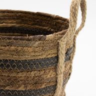 Banana Leaf & Seagrass Large Baskets - Natural Browns- Set of 3