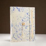 Lrg Lokta Mixed Blue Cotton Notebook (21x15cm) - 45 pages - inc bookmark