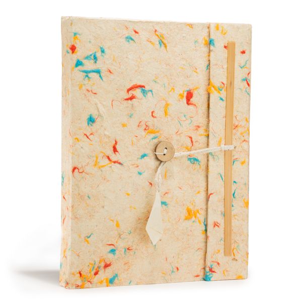 Lrg Lokta Mixed Colour Cotton Notebook (21x15cm) - 45 pages - inc bookmark