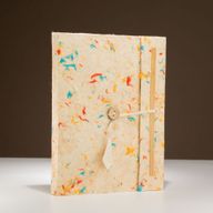 Lrg Lokta Mixed Colour Cotton Notebook (21x15cm) - 45 pages - inc bookmark