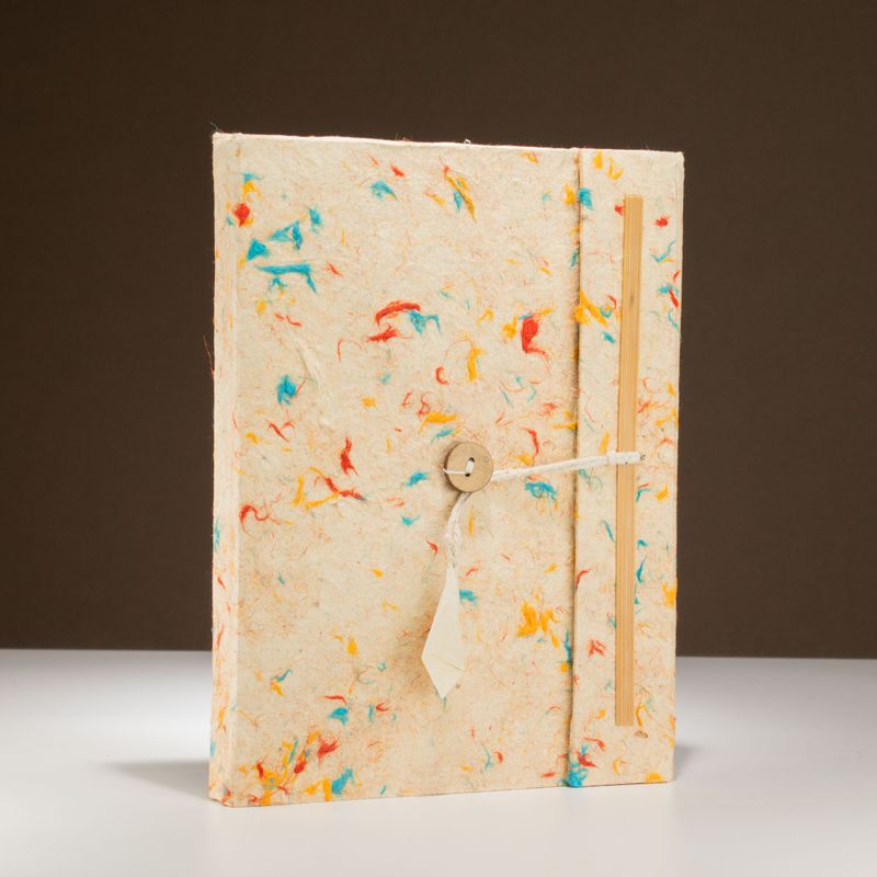 Lrg Lokta Mixed Colour Cotton Notebook (21x15cm) - 45 pages - inc bookmark