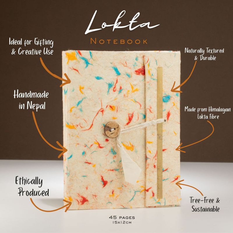 Med Lokta Mixed Colour Cotton Notebook (15x12cm) - 45 pages