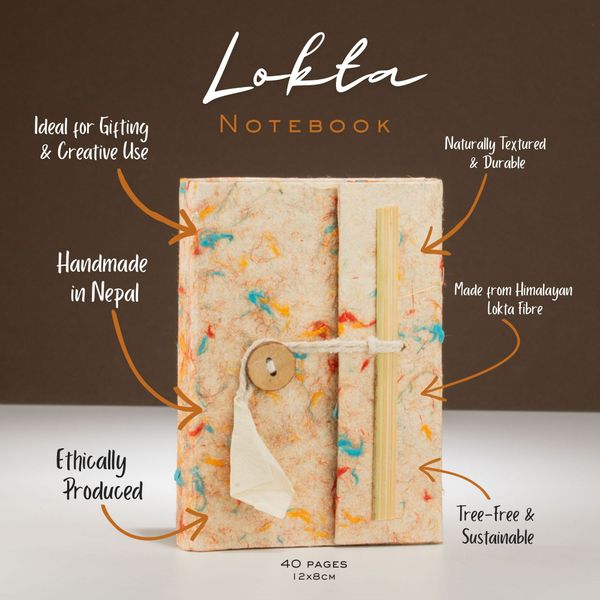 Mini Lokta Mixed Colour Cotton Notebook (12x8cm) 40 pages