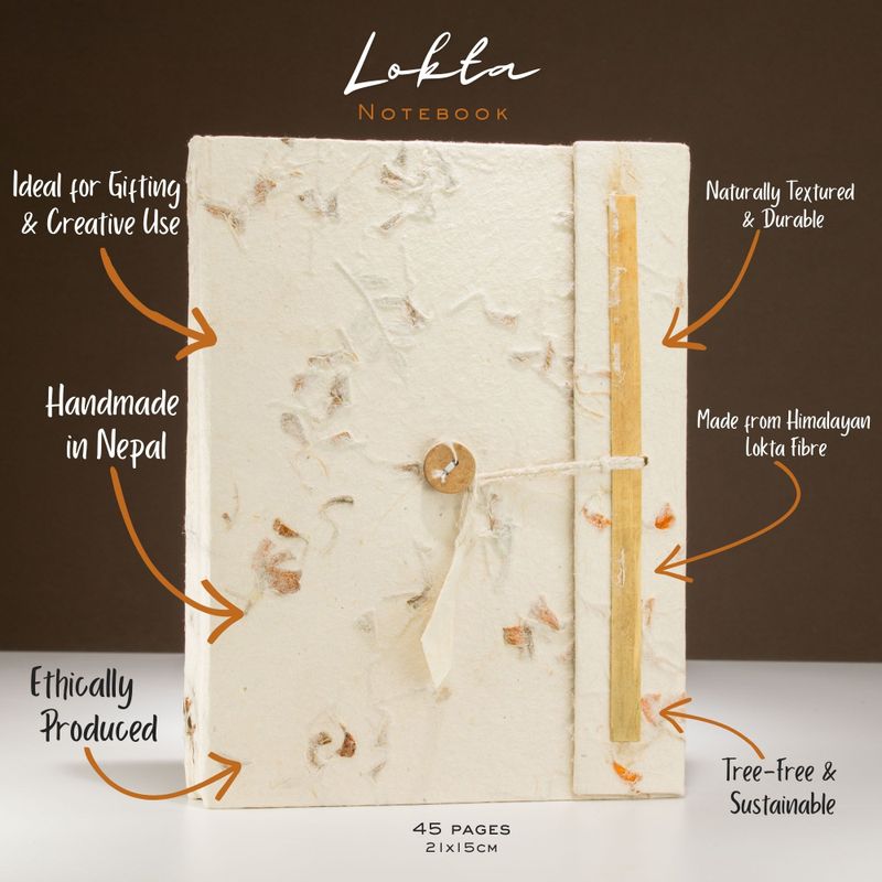 Lrg Lokta Mixed Flowers Notebook (21x15cm) - 45 pages - inc bookmark