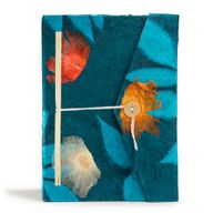 Lrg Lokta Bold Floral -  Notebook (21x15cm) - 45 Pages - inc bookmark - Midnight Blue