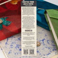 Lrg Lokta Bold Floral -  Notebook (21x15cm) - 45 Pages - inc bookmark - Midnight Blue