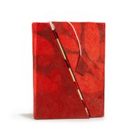Med Lokta Bold Floral Bamboo Lock Notebook (15x12cm) - 45 Pages - Ruby