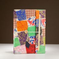 Lrg Lokta Patchwork- Notebook (21x15cm) - 45 Pages - inc bookmark - Multi Colour