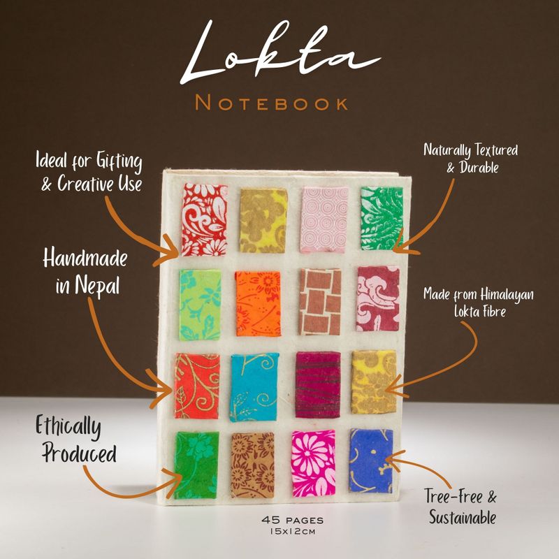 Med Lokta Mini Tiles Notebook (15x12cm) - 45 Pages - Natural