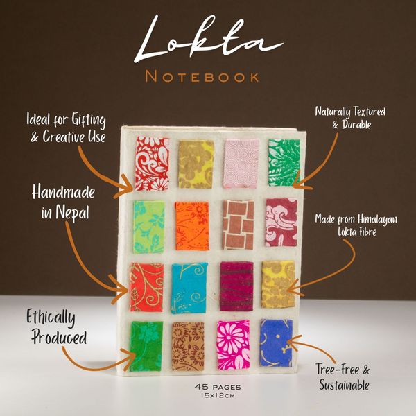 Med Lokta Mini Tiles Notebook (15x12cm) - 45 Pages - Natural