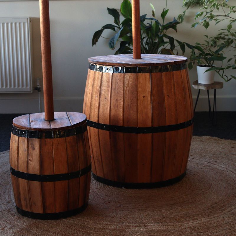 Beer Barrel Stool & Parasol Stand - Natural