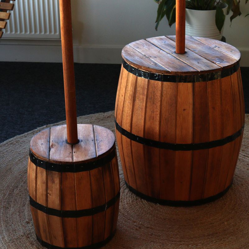 Beer Barrel Table & Parasol Stand - Natural