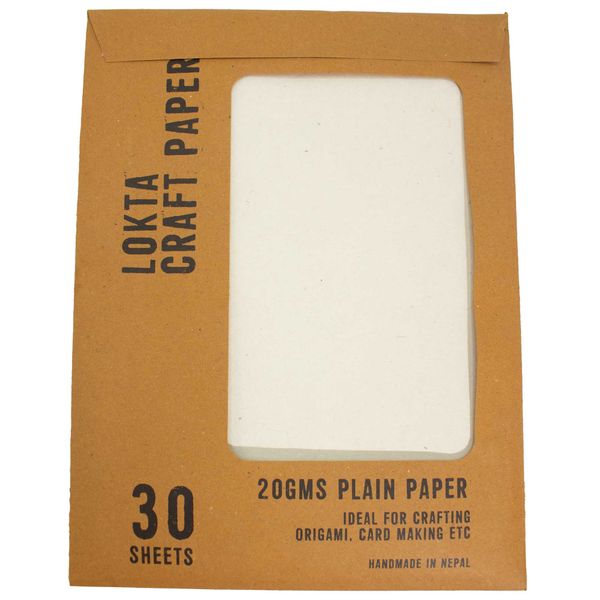 A4 - Pack of 30 Sheets Lokta Craft Paper - 20gms - Plain