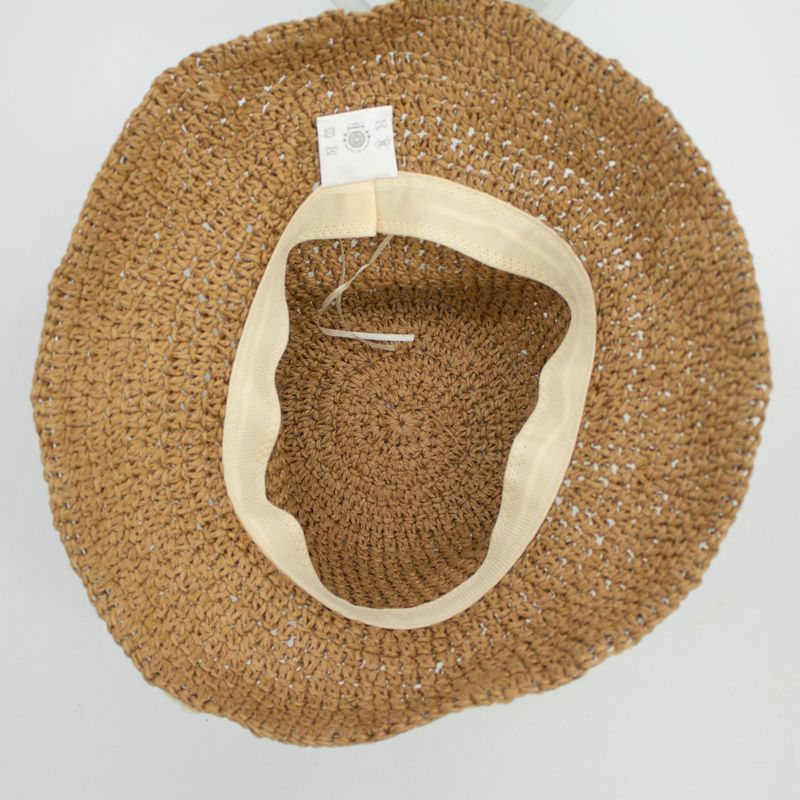Floppy Straw Sun Hat - Coffee & Daiseys