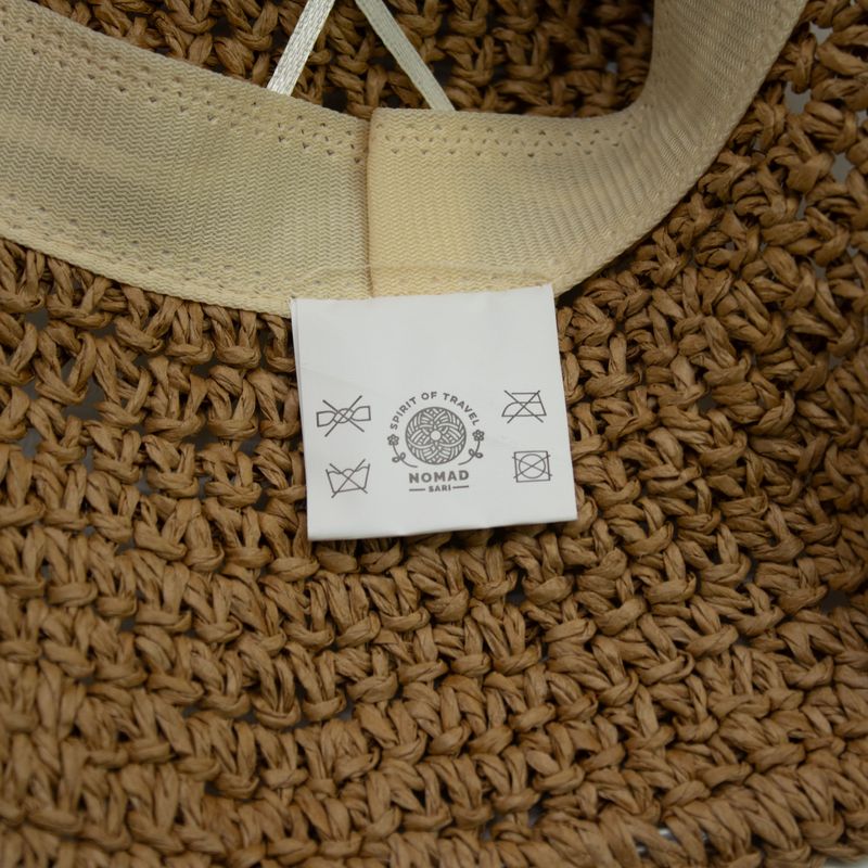 Floppy Straw Sun Hat - Coffee & Daiseys