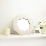 Soft Squiggly Mirrors - Flower - Stone (31)- 25.4x25.4x2.3cm