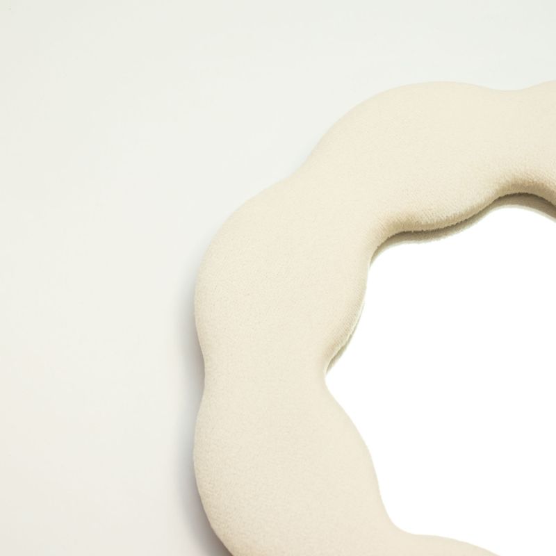 Soft Squiggly Mirrors - Flower - Stone (31)- 25.4x25.4x2.3cm