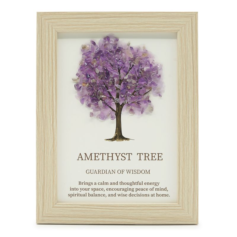 Gemstone Picture - Tree of Life - Amethyist (20x14.7x1cm)