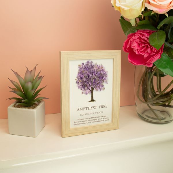 Gemstone Picture - Tree of Life - Amethyist (20x14.7x1cm)