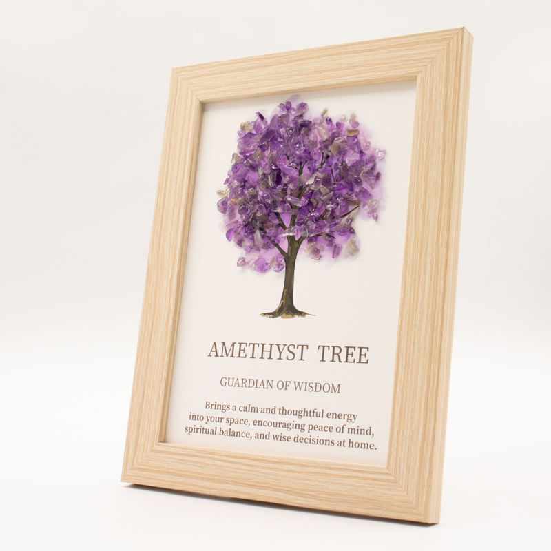 Gemstone Picture - Tree of Life - Amethyist (20x14.7x1cm)