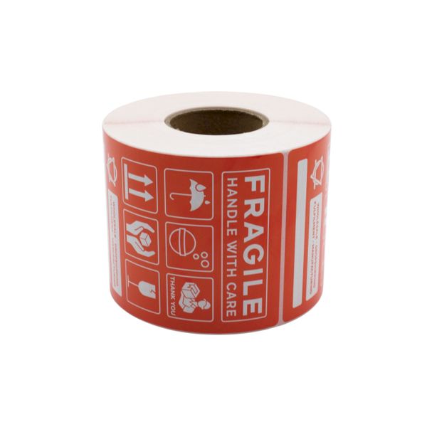 Fragile Handle with Care Transport Labels 75x100mm