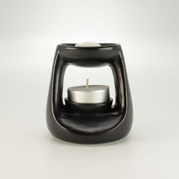 Ceramic Zen Oil Burner - Small Classic  - Matt Black