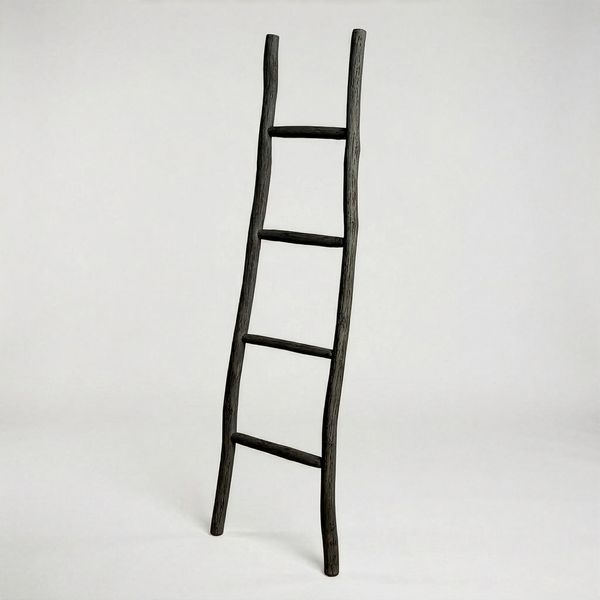 Large Kemu Wood Ladder - 1.5m - Black - Japan Style