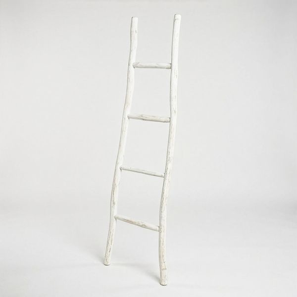 Large Kemu Wood Ladder - 1.5m - Whitewash - Japan Style