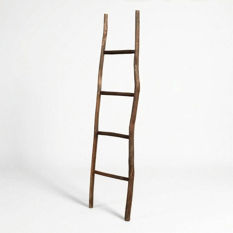 Large Kemu Wood Ladder - 1.5m - Chocolate - Japan Style