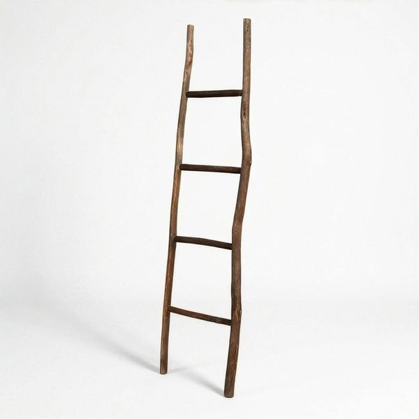 Large Kemu Wood Ladder - 1.5m - Chocolate - Japan Style