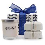 Parma Violet (candle) + Seasalt and Moss (fizz) + Dolly Blue (fizz)